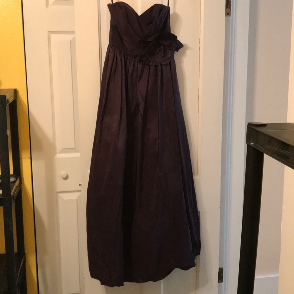 Deep Plum Watters/ WToo Strapless Bridesmaid Dress